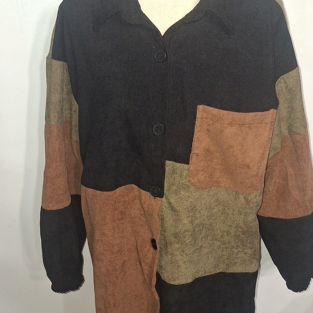 Colorblock Button-Up Shirt- W Sz 6 - Picture 3 of 6